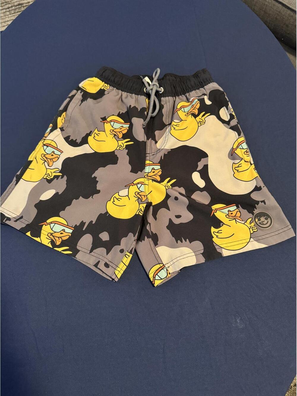 Neff Small Men's Swim Shorts with Yellow Duck Print